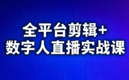视频号、快手、抖音全平台剪辑+数字人直播实战课(更新7月)​-淘米帮