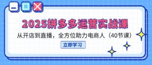 2025拼多多运营实战课,从开店到直播,全方位助力电商人(40节课-淘米帮