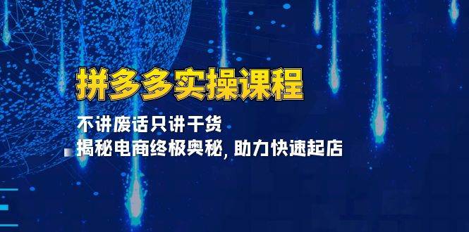 拼多多实操课程：不讲废话只讲干货, 揭秘电商终极奥秘,助力快速起店-淘米帮