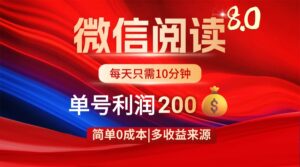 微信阅读8.0玩法！！0撸，没有任何成本有手就行，一天利润200+-淘米帮