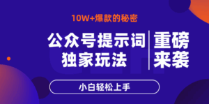 公众号提示词玩法，10W+爆文最简单快速的方法，小白轻松上手-淘米帮