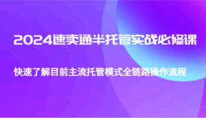 2024速卖通半托管从0到1实战必修课,帮助你快速了解目前主流托管模式全链路操作流程-淘米帮