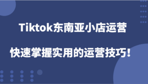 Tiktok东南亚小店运营,快速掌握实用的运营技巧!-淘米帮