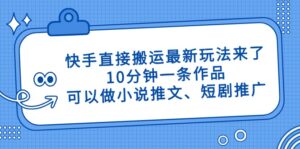 快手直接搬运最新玩法来了,10分钟一条作品,可以做小说推文、短剧推广…-淘米帮