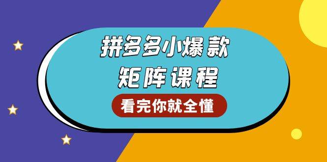 拼多多爆款矩阵课程：教你测出店铺爆款，优化销量，提升GMV，打造爆款群-淘米帮