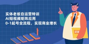 实体老板自运营特训,AI短视频矩阵应用,0-1起号全流程,实现商业增长-淘米帮