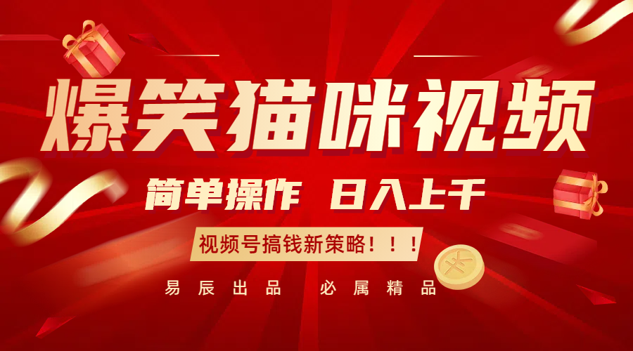 爆笑猫咪视频：简单操作，日入过千，视频号搞钱新策略！-淘米帮