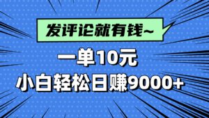 评论就有收益,一单10元,小白也能轻松日赚9000+-淘米帮