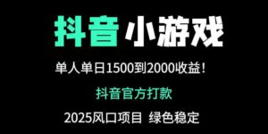 抖音官方小游戏2025全网最新玩法，暴利赚钱项目，单机日入2000+-淘米帮