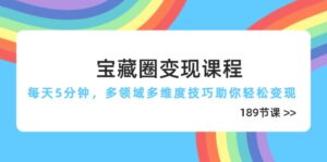 宝藏圈变现课程，每天5分钟，多领域多维度技巧助你轻松变现(189节-淘米帮