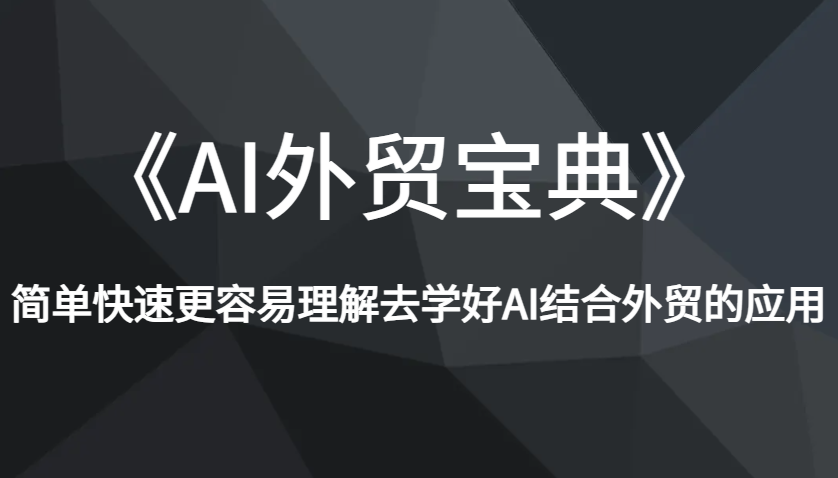 《AI外贸宝典》简单快速更容易理解去学好AI结合外贸的应用-淘米帮