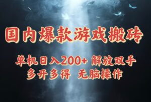 国内爆款游戏搬砖，单机日入200+，长期稳定，多开多得，无脑操作-淘米帮