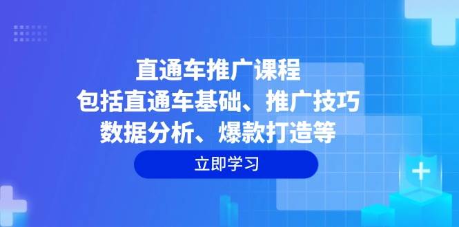 直通车推广课程：包括直通车基础、推广技巧、数据分析、爆款打造等-淘米帮