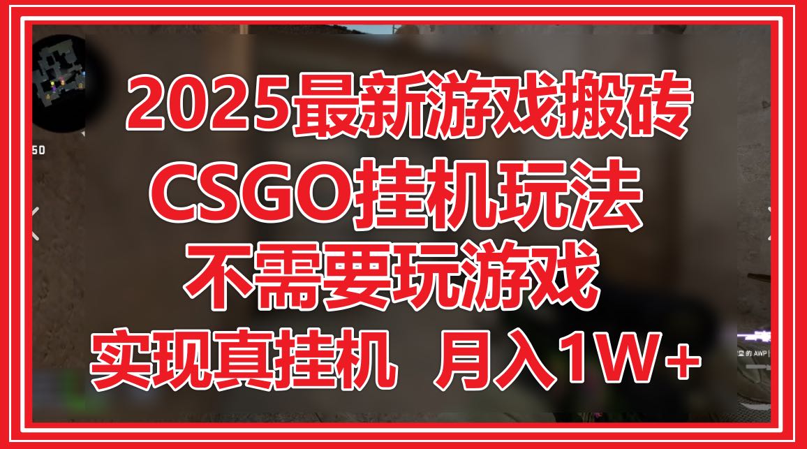 2025最新游戏搬砖，CSGO挂机，不需要玩游戏，实现真挂机，月入1W+-淘米帮