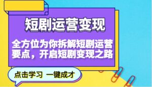 短剧运营变现，全方位为你拆解短剧运营要点，开启短剧变现之路-淘米帮