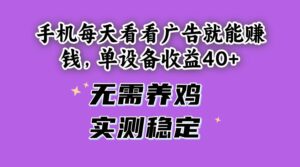 (14767期)手机每天看看广告就能赚钱,单设备收益40+ 无需养鸡,实测稳定-淘米帮