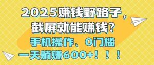 (14771期)2025赚钱野路子,截屏就能赚钱?手机操作0门槛,一天躺赚600+!!!-淘米帮
