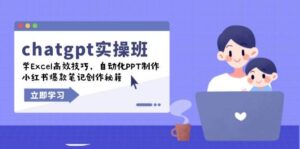 chatgpt实战班，学Excel高效技巧，自动化PPT制作，小红书爆款笔记创作秘籍-淘米帮
