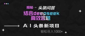 揭秘头条问答新玩法！结合deepseek高效答题，轻松日入1000+-淘米帮