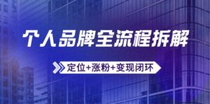 个人品牌全流程拆解:定位+涨粉+变现闭环,微信生态运营与资源整合-淘米帮