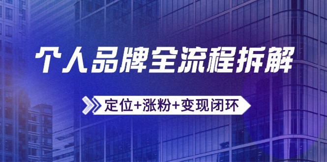 个人品牌全流程拆解：定位+涨粉+变现闭环，微信生态运营与资源整合-淘米帮