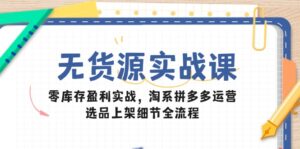 无货源实战课：零库存盈利实战，淘系拼多多运营，选品上架细节全流程-淘米帮
