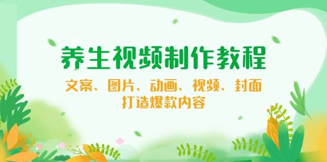 养生视频制作教程，文案、图片、动画、视频、封面，打造爆款内容-淘米帮