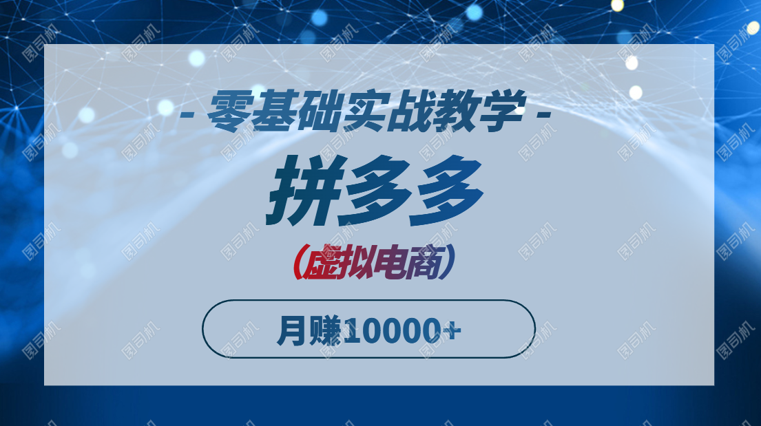 拼多多虚拟电商，零基础实战教学，快速打爆商品，新手也能月入10000+-淘米帮