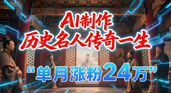 暴力起号！用AI制作历史名人传奇一生，单月涨粉24W，涨粉+变现赛道黑马来了-淘米帮