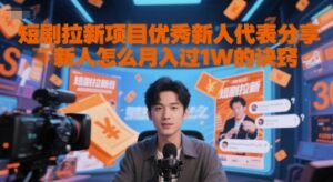 短剧拉新项目优秀新人代表分享新人怎么月入过1W的诀窍-淘米帮