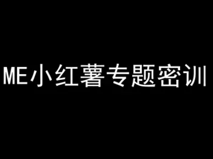 ME小红薯专题密训-小红书电商教程-淘米帮