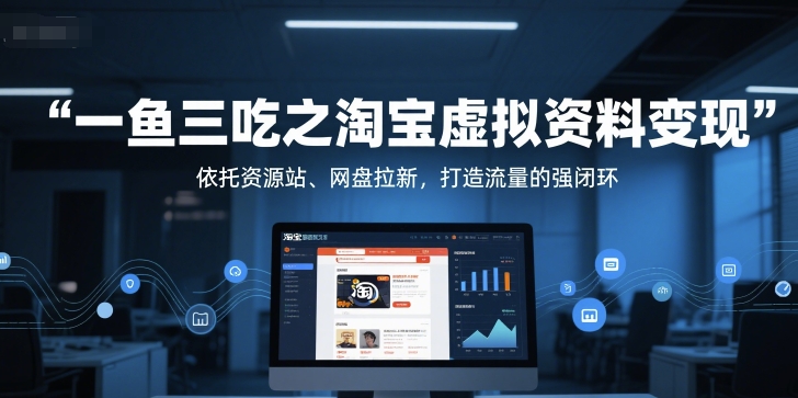 一鱼三吃之淘宝虚拟资料变现，依托资源站、网盘拉新，打造流量的强闭环-淘米帮