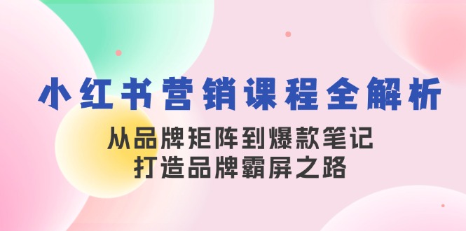 小红书营销课程全解析，从品牌矩阵到爆款笔记，打造品牌霸屏之路-淘米帮