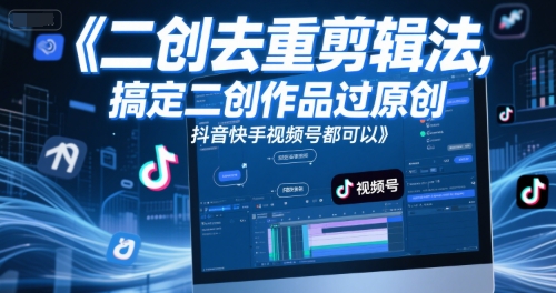 短视频二创去重剪辑法，搞定二创作品过原创，抖音快手视频号都可以-淘米帮