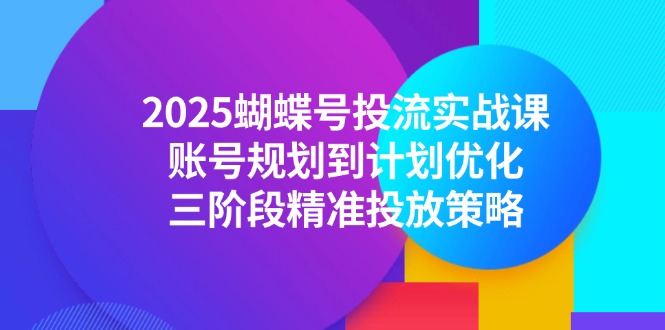 2025蝴蝶号投流实战课，账号规划到计划优化，三阶段精准投放策略-淘米帮
