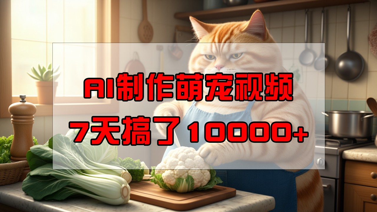 靠AI制作萌宠视频，7天搞了1万+，操作简单门槛低，有手机就行-淘米帮