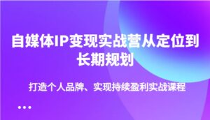 自媒体IP变现实战营从定位到长期规划，打造个人品牌、实现持续盈利实战课程-淘米帮
