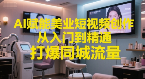 AI赋能美业短视频创作，从入门到精通，打爆同城流量，超级AI工具短视频实操落地-淘米帮