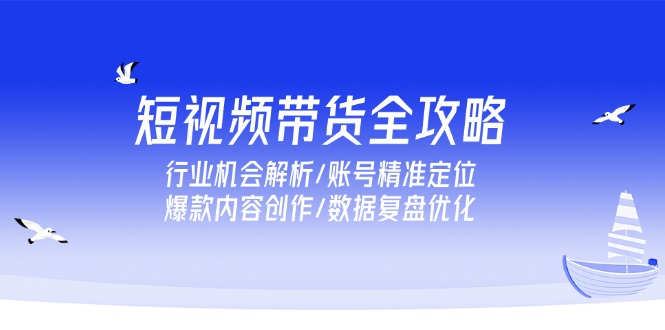 短视频带货全攻略，行业机会解析/账号精准定位/爆款内容创作/数据复盘优化-淘米帮