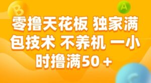 零撸天花板，独家满包技术，不用养机，一小时撸满50+，收益稳定【揭秘】-淘米帮