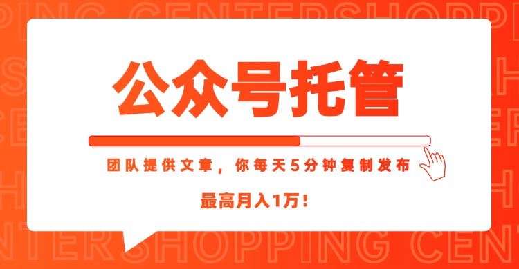 【公众号托管 】我提供文章，你每天５分钟复制发布，最高月入1W-淘米帮