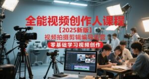 全能视频创作人课程【2025新版】视频拍摄剪辑编导运营，零基础学习视频创作-淘米帮