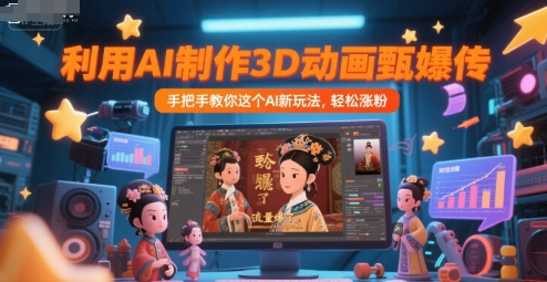 利用AI制作3D动画甄嬛传，流量爆了，手把手教你这个AI新玩法，轻松涨粉-淘米帮