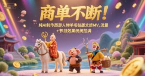 商单不断！纯AI制作西游人物羊毛毡版文旅MV，流量+节目效果统统拉满-淘米帮
