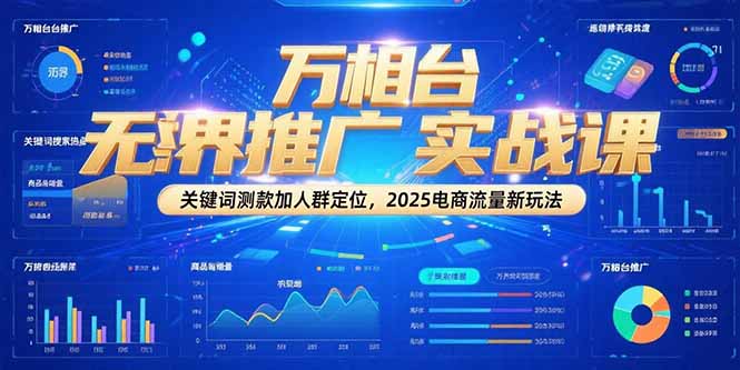 万相台无界推广实战课，关键词测款加人群定位，2025电商流量新玩法-淘米帮