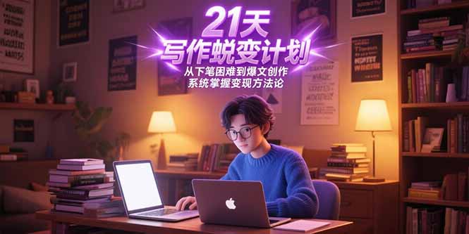 21天写作蜕变计划，从下笔困难到爆文创作，系统掌握变现方法论-淘米帮