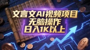 文言文AI视频项目,无脑操作,日入1K以上-淘米帮