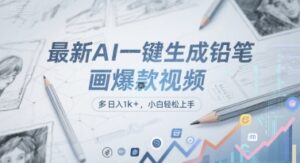 最新AI一键生成铅笔画爆款视频,多平台分发,日 入1k+,小白轻松上手【揭秘】-淘米帮