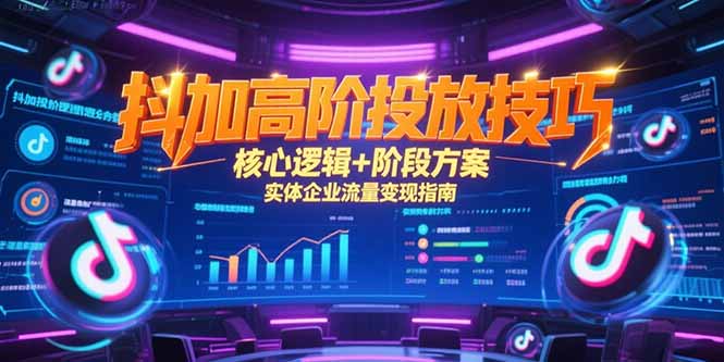 抖加高阶投放技巧，核心逻辑+阶段方案，实体企业流量变现指南-淘米帮