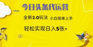 今日头条矩阵系统代运营 批量生成文章 次日见收益 躺赚月入3000+-淘米帮
